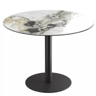ORLANDO │Table ronde ø100 cm │Piètement acier laqué noir mat│Coloris à choix