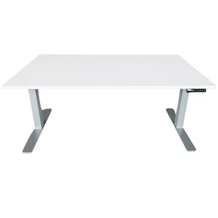ENVEOL│Bureau électrique L 160xp 80 - 4 mémoires de position│Blanc/Gris aluminium