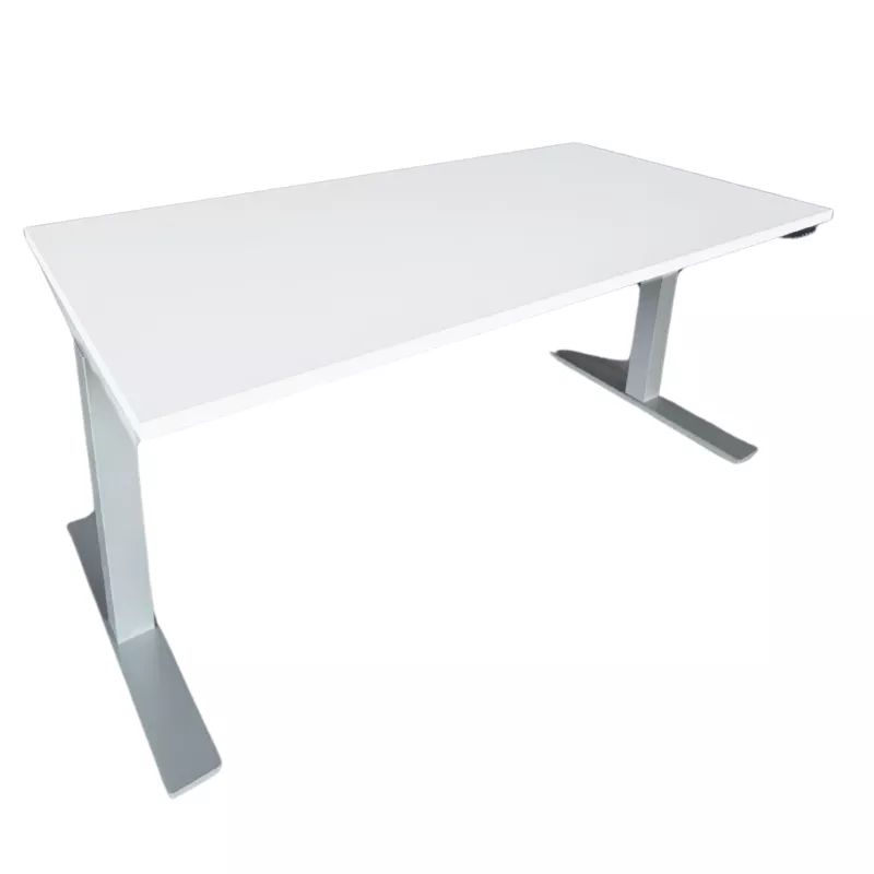 ENVEOL│Bureau électrique L 160xp 80 - 4 mémoires de position│Blanc/Gris aluminium ENVEOL│Bureau électrique L 160xp 80 - 4 mémoires de position│Blanc/Gris aluminium