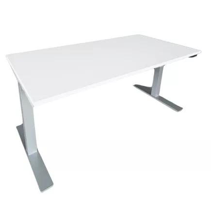 ENVEOL│Bureau électrique L 160xp 80 - 4 mémoires de position│Blanc/Gris aluminium