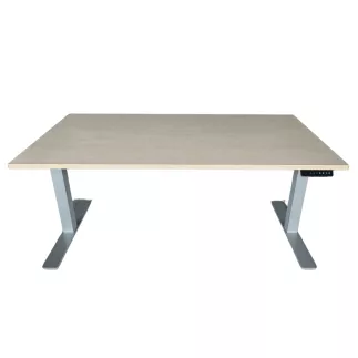 ENVEOL│Bureau électrique L 160xp 80 - 4 mémoires de position│Erable blanc/Gris aluminium