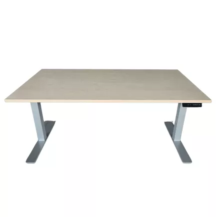 ENVEOL│Bureau électrique L 160xp 80 - 4 mémoires de position│Erable blanc/Gris aluminium