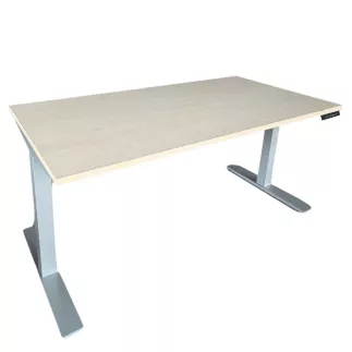ENVEOL│Bureau électrique L 160xp 80 - 4 mémoires de position│Erable blanc/Gris aluminium