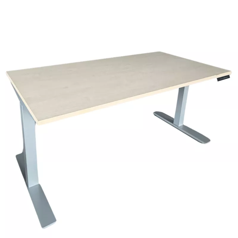 ENVEOL│Bureau électrique L 160xp 80 - 4 mémoires de position│Erable blanc/Gris aluminium ENVEOL│Bureau électrique L 160xp 80 - 4 mémoires de position│Erable blanc/Gris aluminium