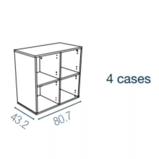 CAMILLE│Rangement 4 cases ouvert│coloris à choix