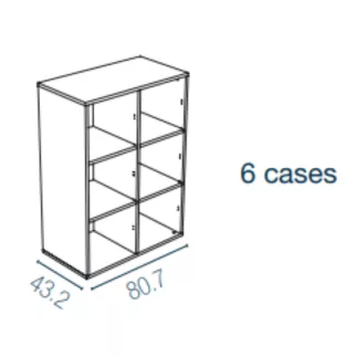 CAMILLE│Rangement 6 cases ouvert│coloris à choix