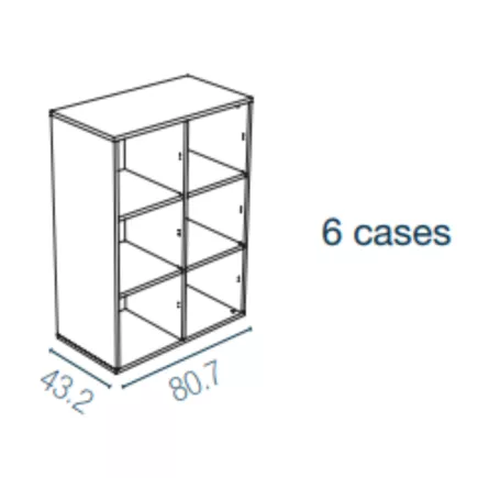 CAMILLE│Rangement 6 cases ouvert│coloris à choix