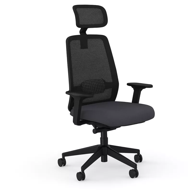 GABIN | Fauteuil de travail avec têtière | Synchrone ergonomique-accoudoirs 4D GABIN | Fauteuil de travail avec têtière | Synchrone ergonomique-accoudoirs 4D