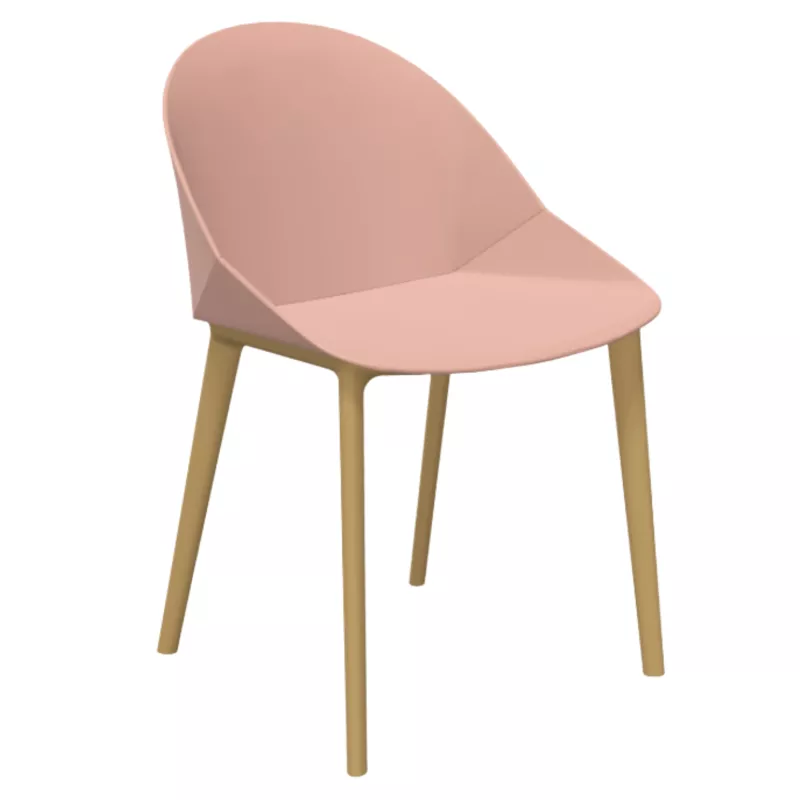 LOLA│Chaise Monocoque│4 pieds bois fibré│Coloris à choix