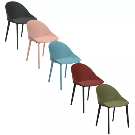 LOLA│Chaise Monocoque│4 pieds polypro│Coloris à choix