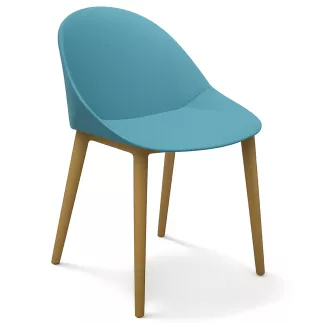 LOLA│Chaise Monocoque│4 pieds bois fibré│Coloris à choix