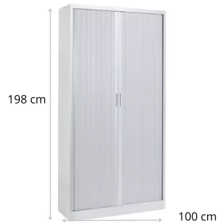 ARIV│Armoire rideau L100xH198 cm│Acier-PVC - décors à choix