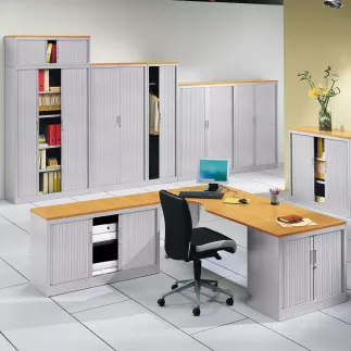 ARIV│Armoire rideau L120xH198 cm│Acier-PVC - décors à choix