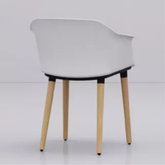 SCOTT│Fauteuil 4 pieds bois│Assise PVC│Coloris à choix