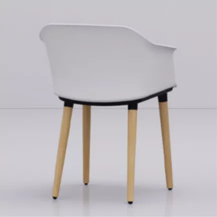 SCOTT│Fauteuil 4 pieds bois│Assise PVC│Coloris à choix