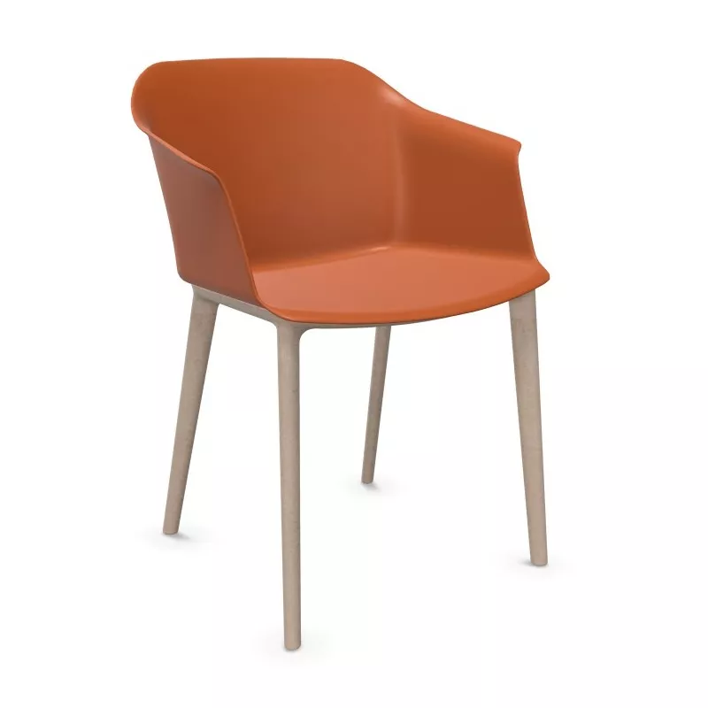 SCOTT│Fauteuil 4 pieds fibrés│Assise PVC│Coloris à choix