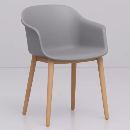 SCOTT│Fauteuil 4 pieds fibrés│Assise PVC│Coloris à choix