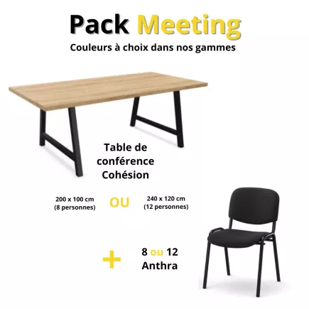 BUROFLEX │Pack Meeting│Table de conférence + chaises de réunion