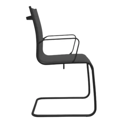 ELITE│Siège visiteur simili cuir - pieds luge│noir