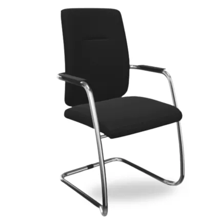 VISIT│Siège visiteur - Dossier haut│Cuir noir