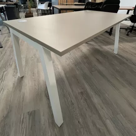 PARTAGE│Bureau droit 160x80│Argile/Blanc