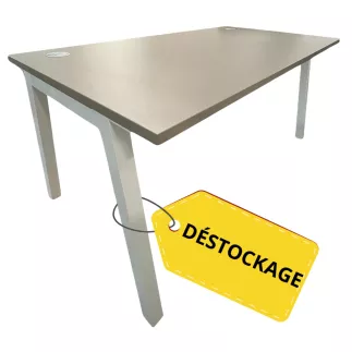 PARTAGE│Bureau droit 160x80│Argile/Blanc