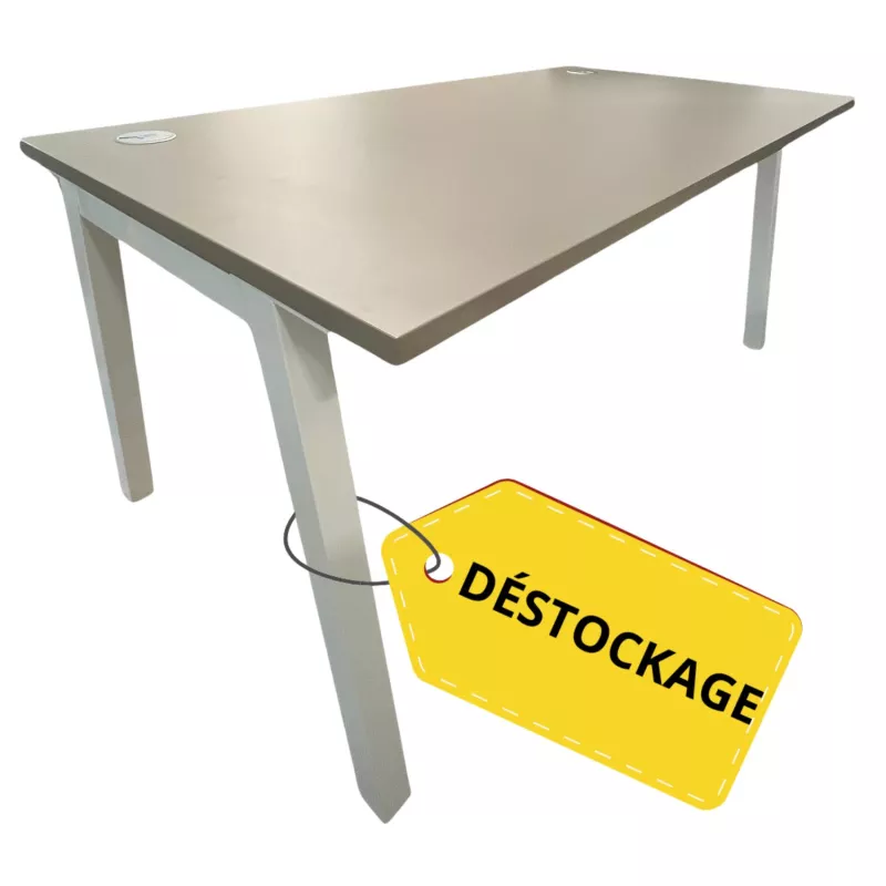 PARTAGE│Bureau droit 160x80│Argile/Blanc