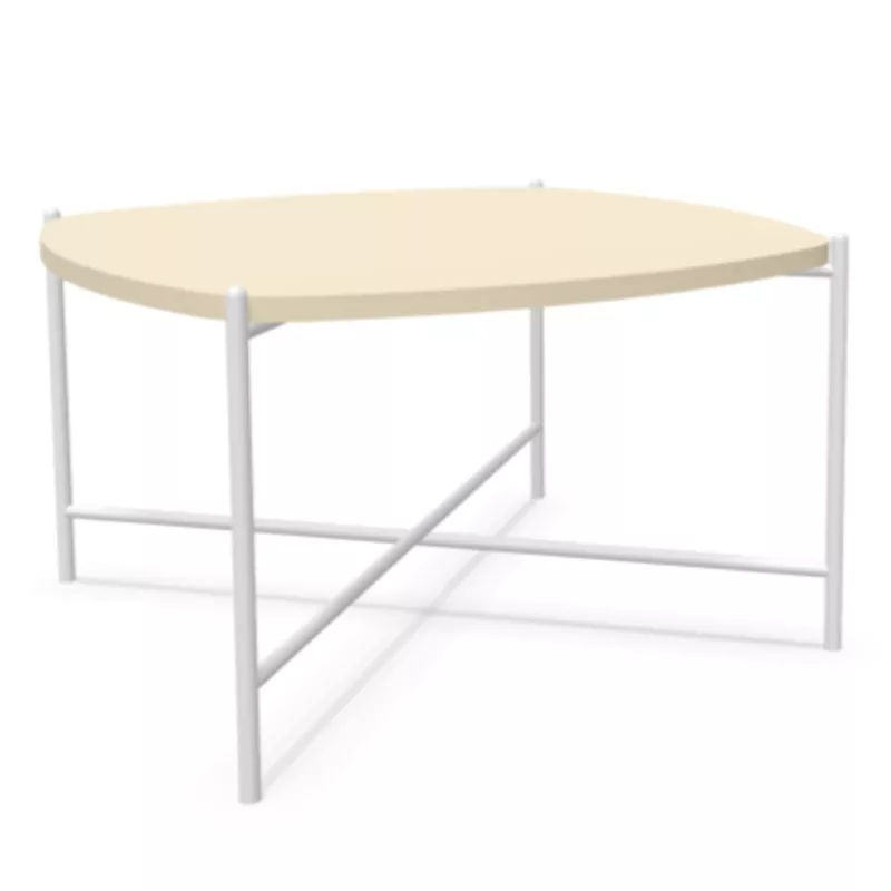 NIDARA│Table basse - plateau bois - carré cintré│Coloris bicolore au choix