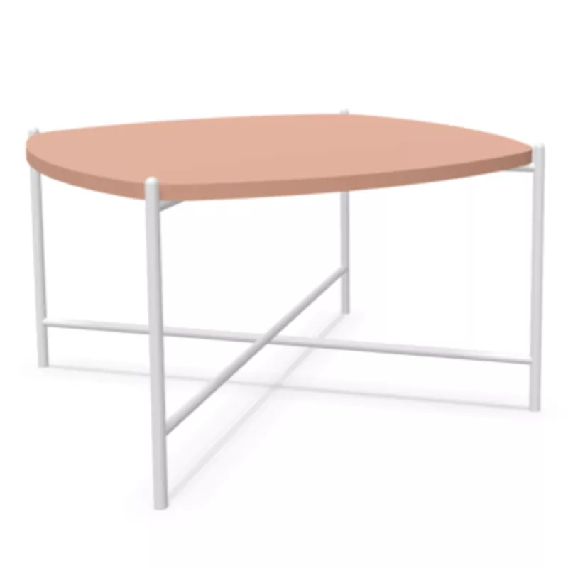 NIDARA│Table basse - plateau bois - carré cintré│Coloris bicolore au choix