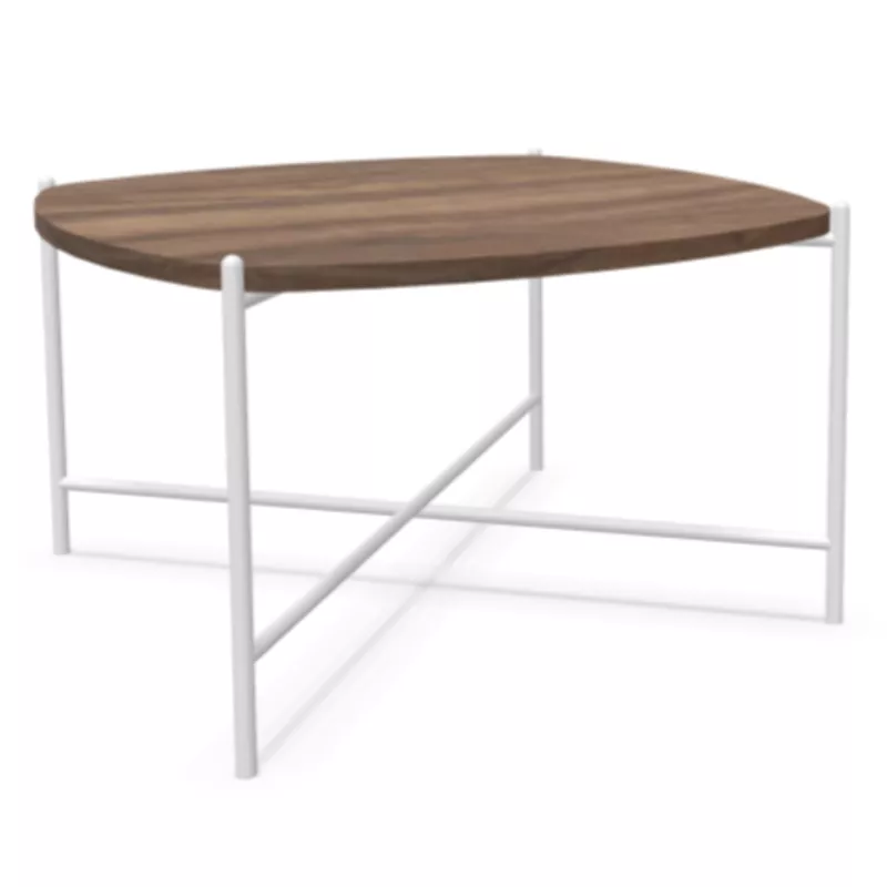 NIDARA│Table basse - plateau bois - carré cintré│Coloris bicolore au choix