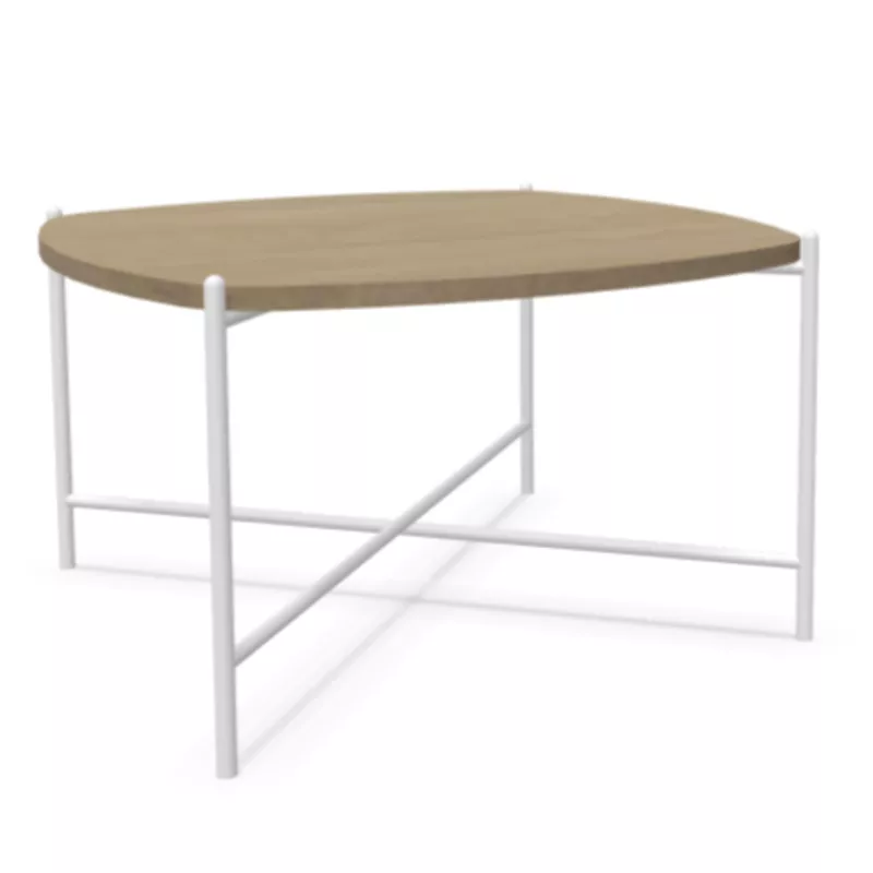 NIDARA│Table basse - plateau bois - carré cintré│Coloris bicolore au choix