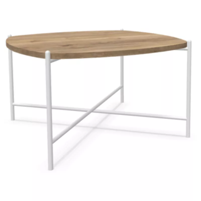 NIDARA│Table basse - plateau bois - carré cintré│Coloris bicolore au choix