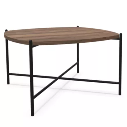 NIDARA│Table basse - plateau bois - carré cintré│Coloris bicolore au choix