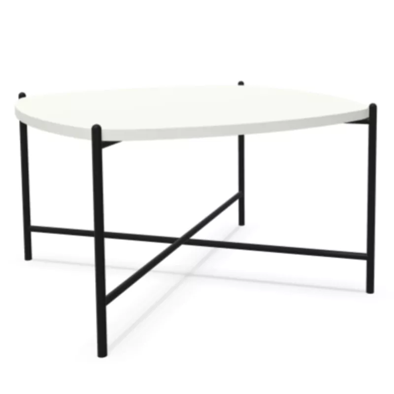 NIDARA│Table basse - plateau bois - carré cintré│Coloris bicolore au choix