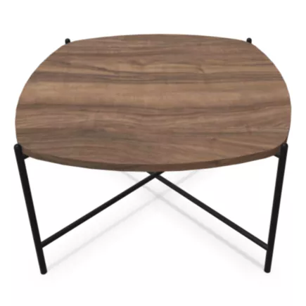 NIDARA│Table basse - plateau bois - carré cintré│Coloris bicolore au choix