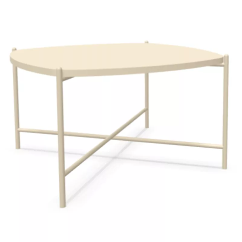 NIDARA│Table basse - plateau bois - carré cintré│Coloris unicolore à choix