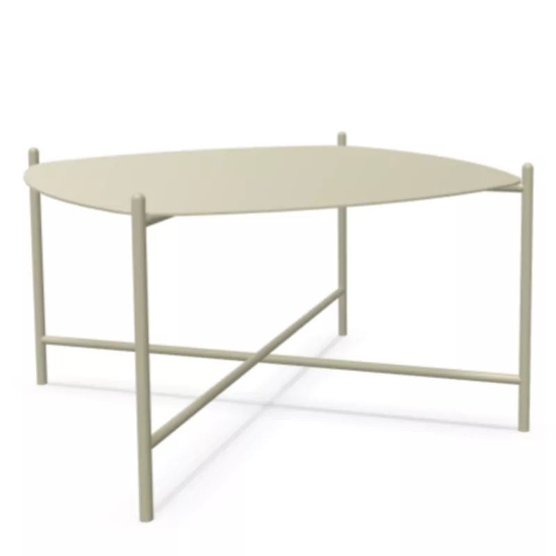 NIDARA│Table basse - plateau métal - carré cintré│Coloris unicolore à choix