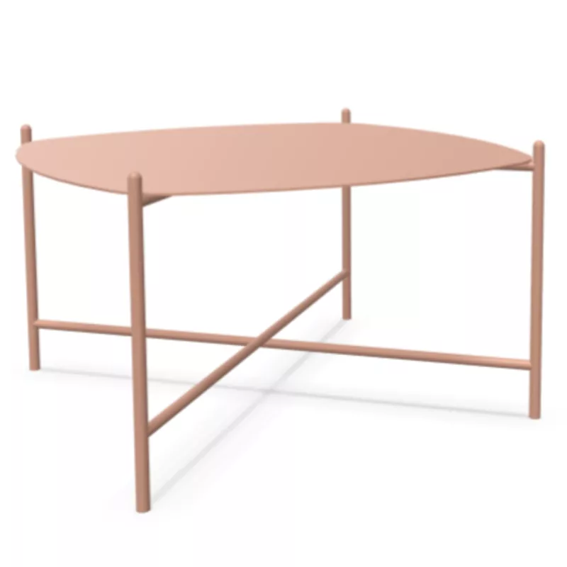 NIDARA│Table basse - plateau métal - carré cintré│Coloris unicolore à choix