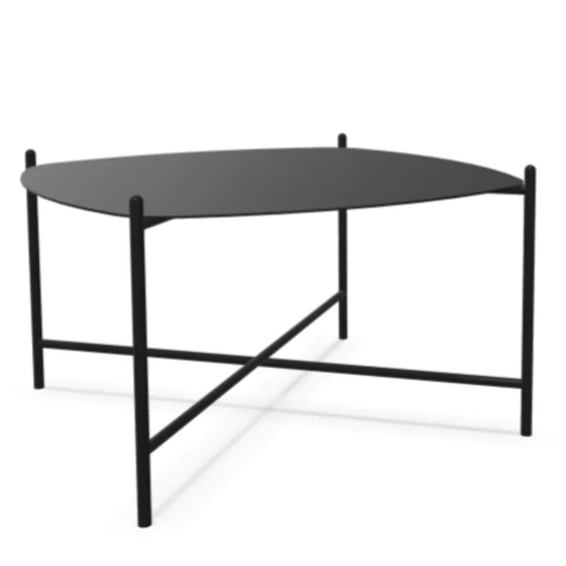 NIDARA│Table basse - plateau métal - carré cintré│Coloris unicolore à choix