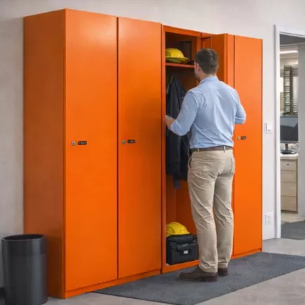 PRO│Vestiaire métallique - 2 casiers L100 cm│Orange