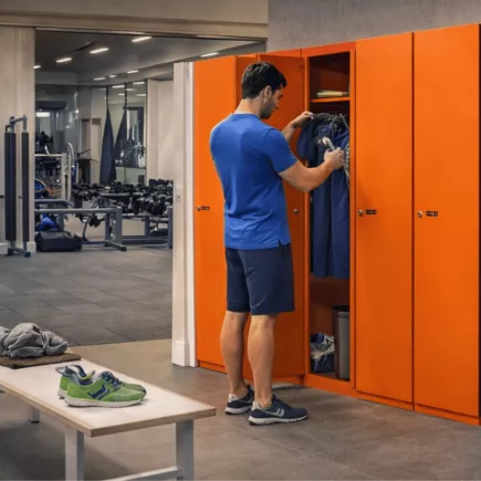 PRO│Vestiaire métallique - 2 casiers L60 cm│Orange