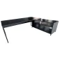 STRICTO│Bureau Direction avec meuble retour ouvert L200 cm│Noir