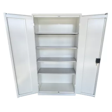 LO LISTA │Armoire portes battante H 195cm - ouverture à 180° │Blanc/argile
