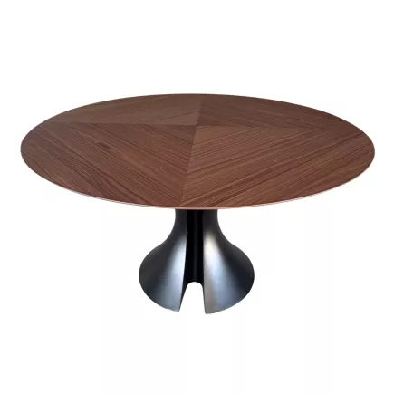SANMA│Table ronde ø 125cm│Noyer/Noir