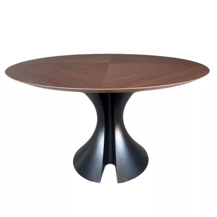 SANMA│Table ronde ø 125cm│Noyer/Noir