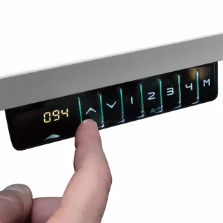 ENVOL ONE│Bureau électrique 1 moteur - 4 mémoires de position - USB A - Avec goulotte blanche L130cm│Blanc