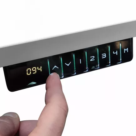 ENVOL ONE│Bureau électrique 1 moteur - 4 mémoires de position - USB A - Avec goulotte blanche L130cm│Blanc