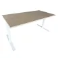 SANMA│Bureau droit L160 x p80 cm│Blanc/Chêne clair
