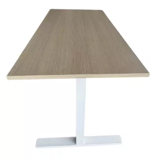SANMA│Bureau droit L160 x p80 cm│Blanc/Chêne clair