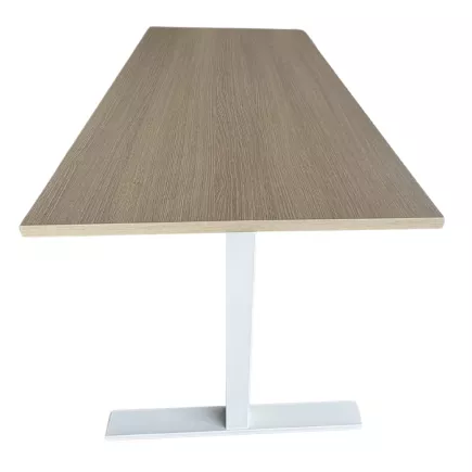 SANMA│Bureau droit L160 x p80 cm│Blanc/Chêne clair